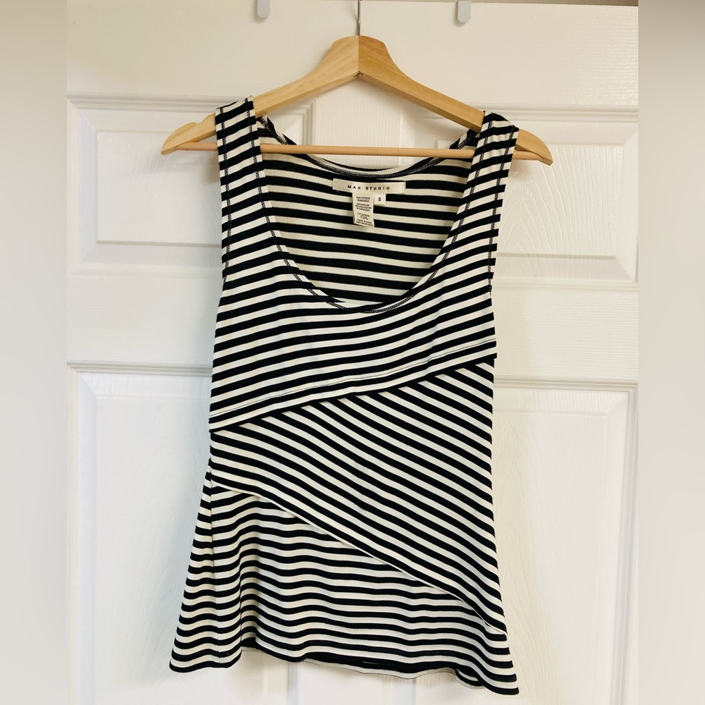 Black and white striped tank